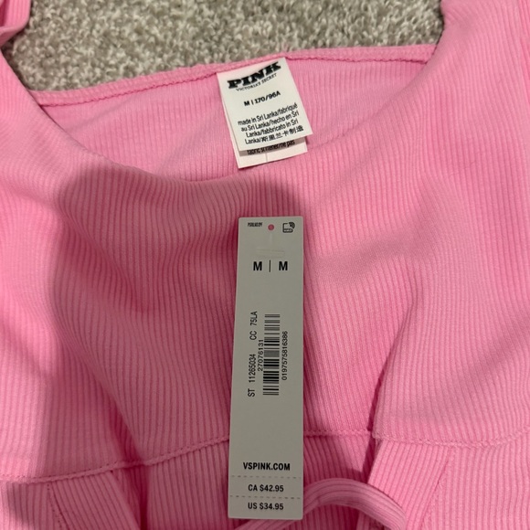 Pink Ribbed Lace-Up Top - Picture 4 of 5